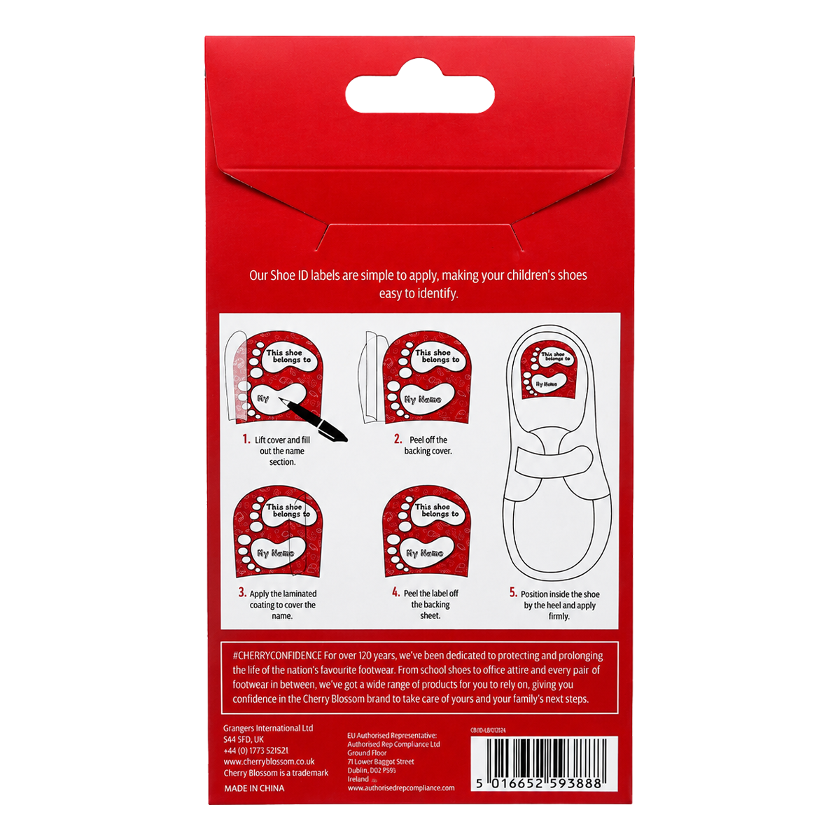 Children's Shoe ID Labels